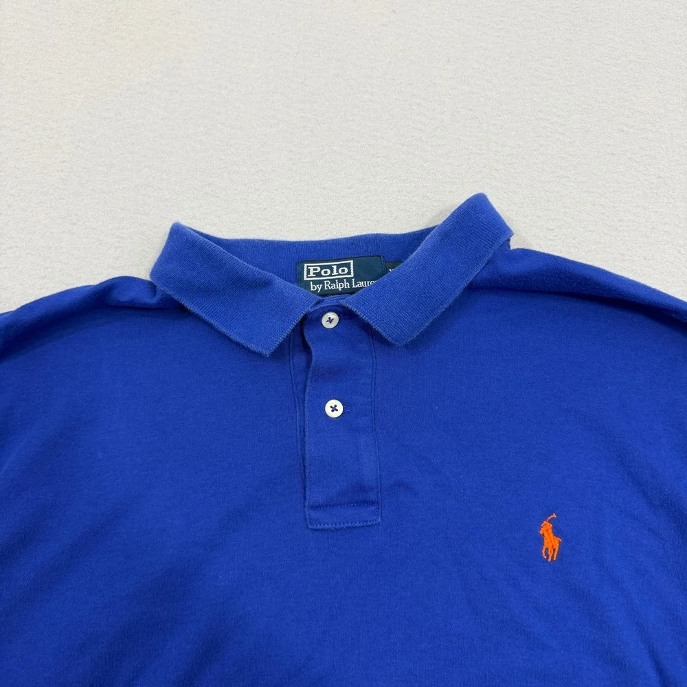 Vintage Polo Ralph Lauren Shirt Mens XL Blue Short Sleeve Classic Fit Pony Logo